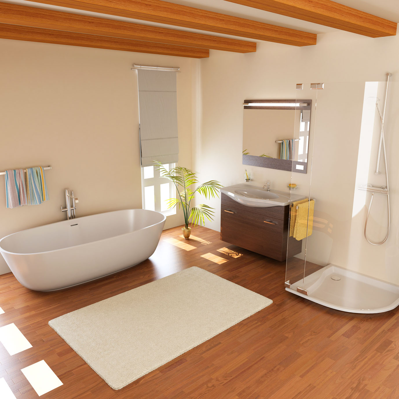 modern bathroom Malerarbeiten im Badezimmer